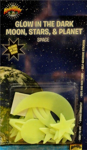 Glow In The Dark Moon, Stars & ; Planet (14 Piece Set)