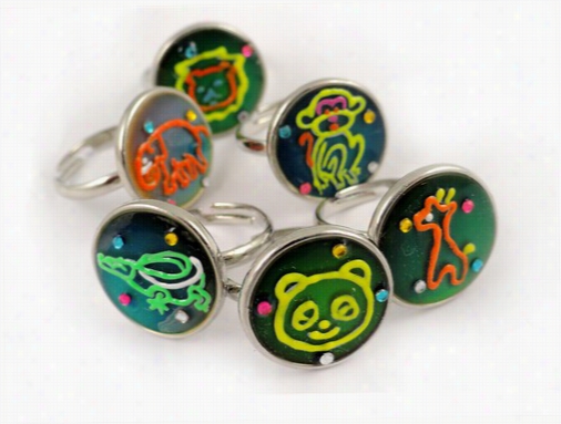 Handd Painted Adjustable Mood Ring (assorted)