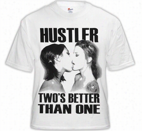 Hustler Two Is Better Than One &quot;hok Up&quot; T-shirt (white)