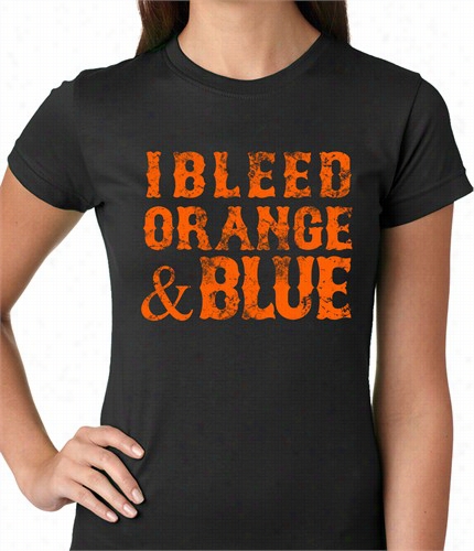 I Bleed Orange Amd Blue New York  Baseall Ladies T-shirt