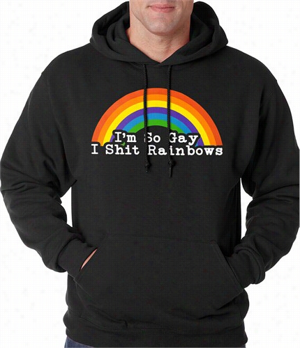 I'm So Gay I Sh It Rainbows Adult Hoodie