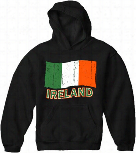 Ireland Vintage Flag Adult Hoodi E