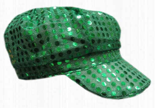 Irish Green Sequin Newsboy Party Hat