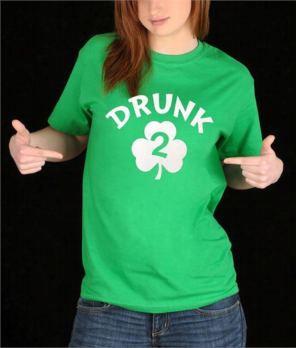 Irish Shamrock Drunk Lass's T-shirt (kelly Green)