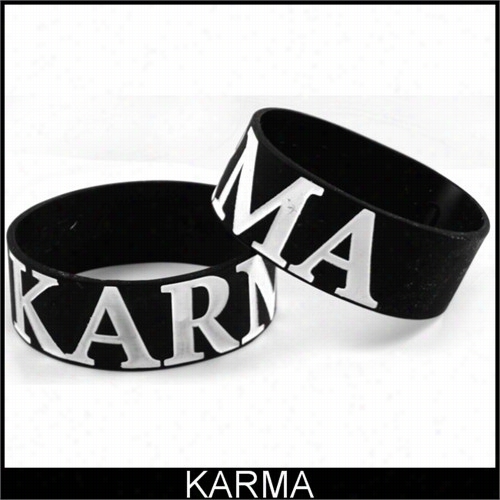 Karma D Esigner Rubber Saynig Bracelet