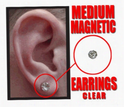 Magnetic C.z.pair Of Earrings (medium)