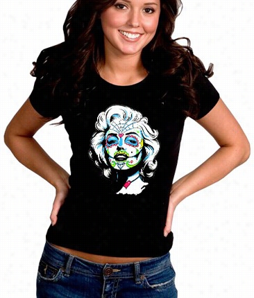 Marilyn Mmonroe Sugar Skull Face Girl's T-shirt