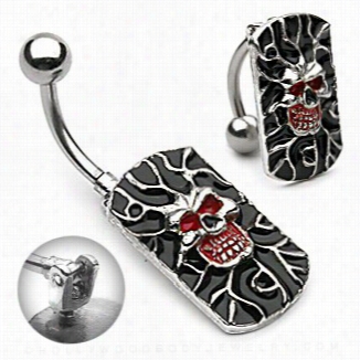 Navel Body Jewelry - 2 In 1 Pivoting Skull