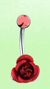 Navel Body Jewelry - Red Rose Belly Button Ring