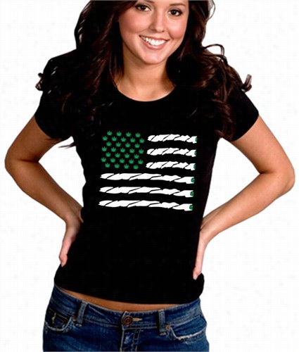 Pot American Flag Girl's T-shirt