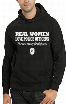 Real Women Love Police  Officers Adult Hoodie