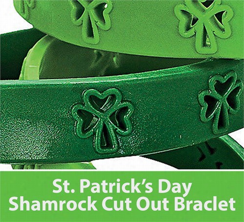 St. Patrick's Day Cutout Shamrock Ubber Bracelet