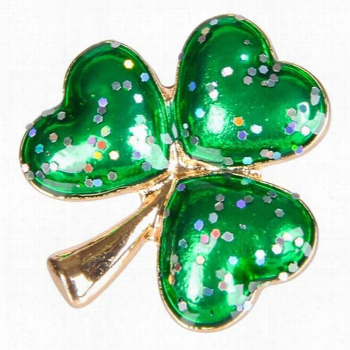 St. Patrick's Day Glitter Samrock Pin