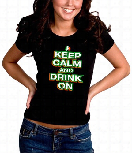 St. Patrick's Day Shirts - Keep Calm Nad Drink On Girl's T-shirt