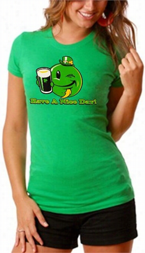 St. Patrick's Day Tees - Have A Nice Day Irish Smley Girls T-shirt