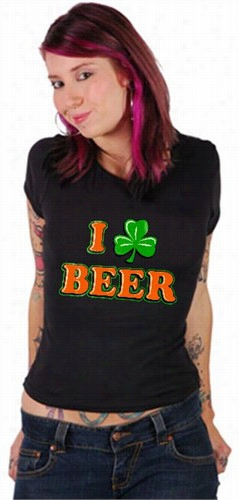St. Patrick's A Y Tees - I Love Beer Shamrock Lass T-shirt