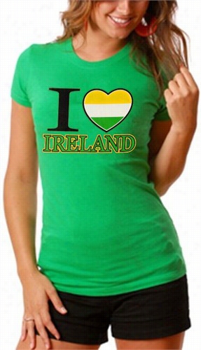 St. Patrick's Tees - Ii Love Ireland Girls T-shirt