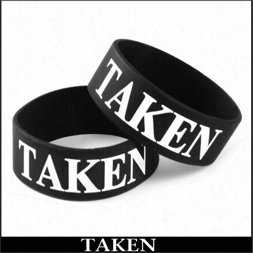 Taken Designer Rubber Saying Bracelet