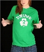 Irish Shamrock Drunk Girl's T-Shirt (Kelly Green)