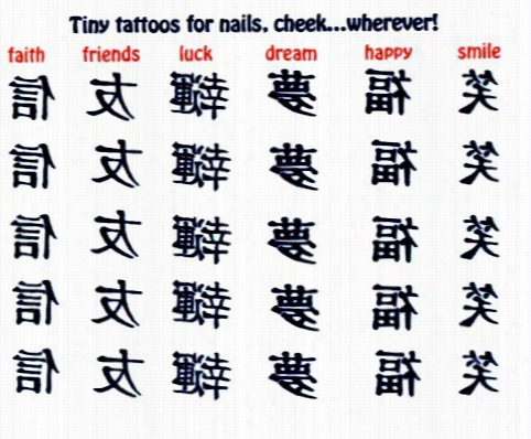 Tiny Asian Temporaryf Inger Nail Tattoos
