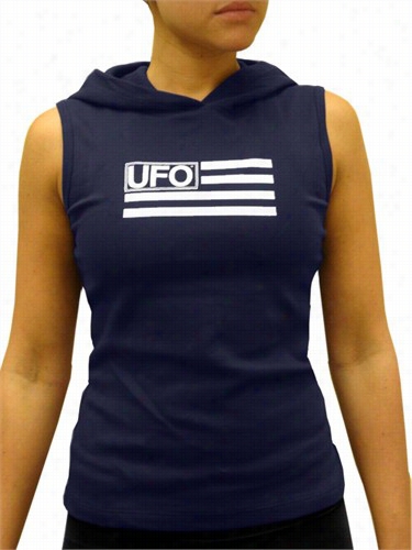 Ufo Girly Sleeveless Hooded Tee (ships Blue)