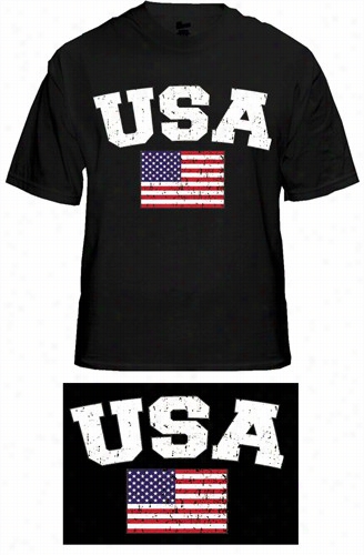 Usa Vintage Flag Inter National Mens -tshirt