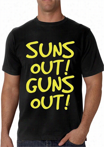 Yellow Print Suns' Out Guns Out Men's T-shirt