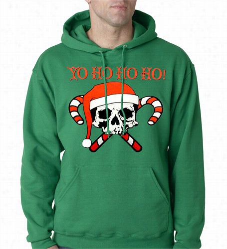 Yo Ho Ho Ho Pirate Christmas Adult Hoodir