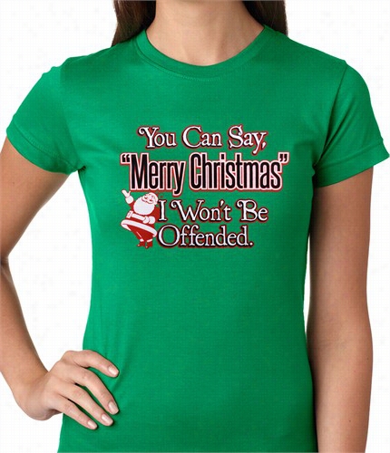 You Can Say Merry Ch Istmas Funny Ladie S T-shirt