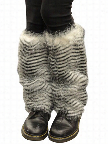 Zebra Furry Leg Warmers