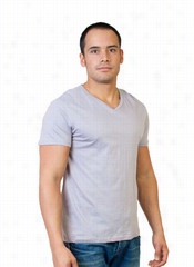 Basic V Neck T-shirt - Gray