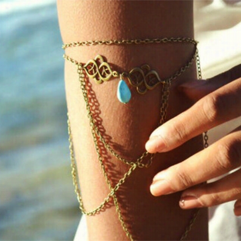 Bronze Water-drop Turquoise Arm Bracelet