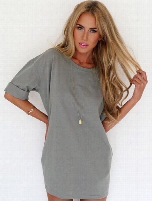 Chiffon Hald Sleeve Dress