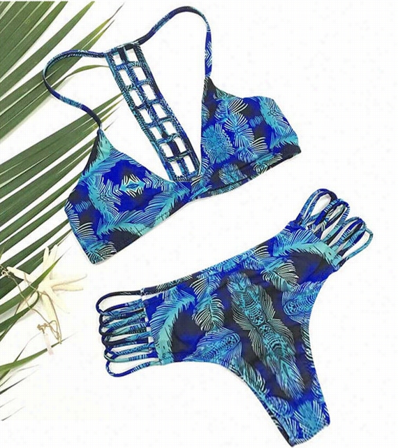 Deep Water Printing Bikini Set