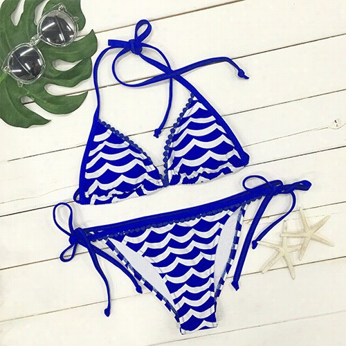 Deep Water Awves Halter Bikini Set