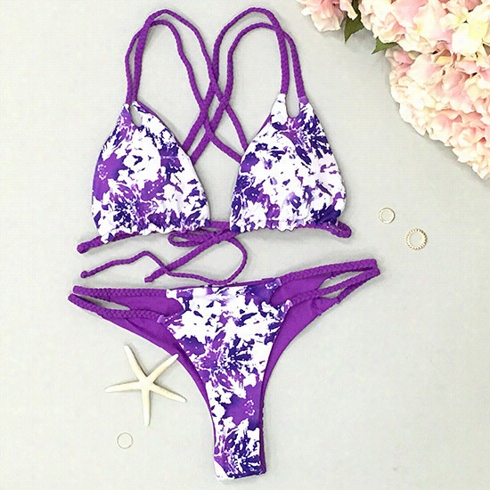 Down Foor You Lavender Bikini Set