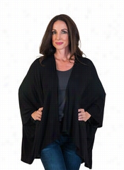 Drape One  Piece Cardigan - Black