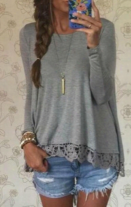 Eaxy Day Grey Lace Top