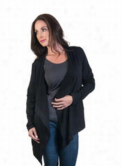 Fleece Jacket Cardigan - Black