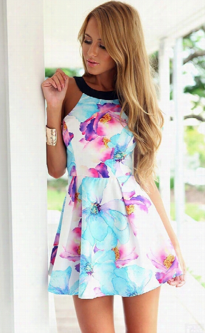 Foxy Gal Floral Halter Dress