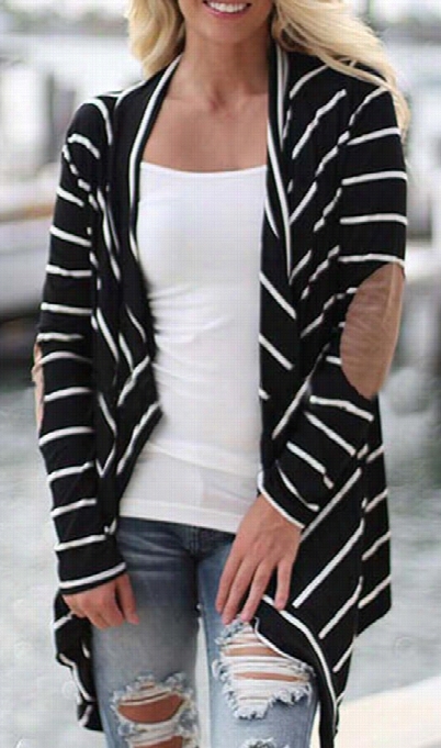 Itt's You B&w Stripe Cardigan