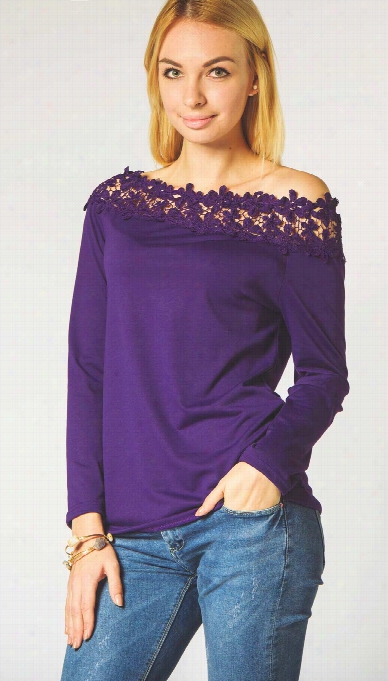 Lace Flower Off Shoulder Top