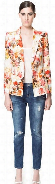 Living Like A Star Floral Print Blazer