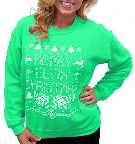 Merry Elfin Letter Print Sweatshirt