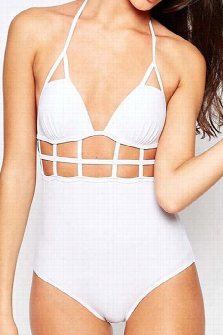 Meshed M Up Halter Simsuit