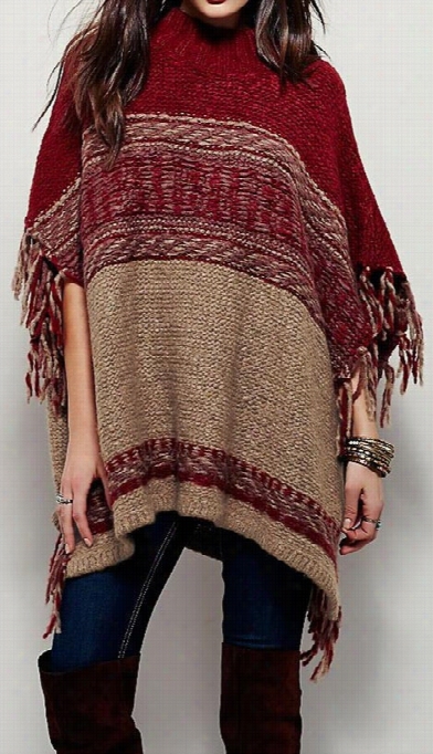 Mine Bohemia Tassel Knitting Poncho