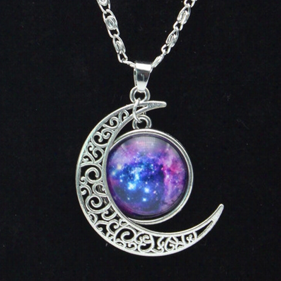 Moon And Star Hollow Pend Ant Necklace