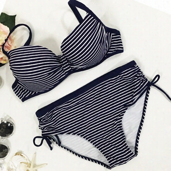 Out Of This World Stripe Oversized Bikini Set