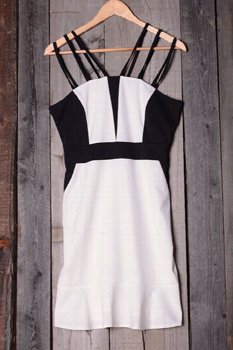 Right To T He Cut Contrast Slip Dress