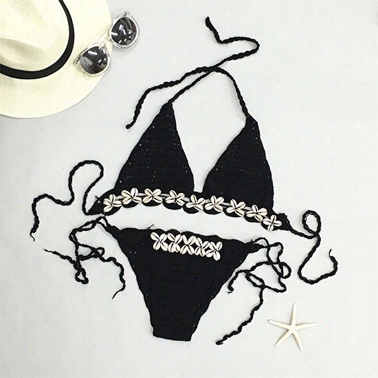 Seaside Soiree Shell Crocchet Bikini Set